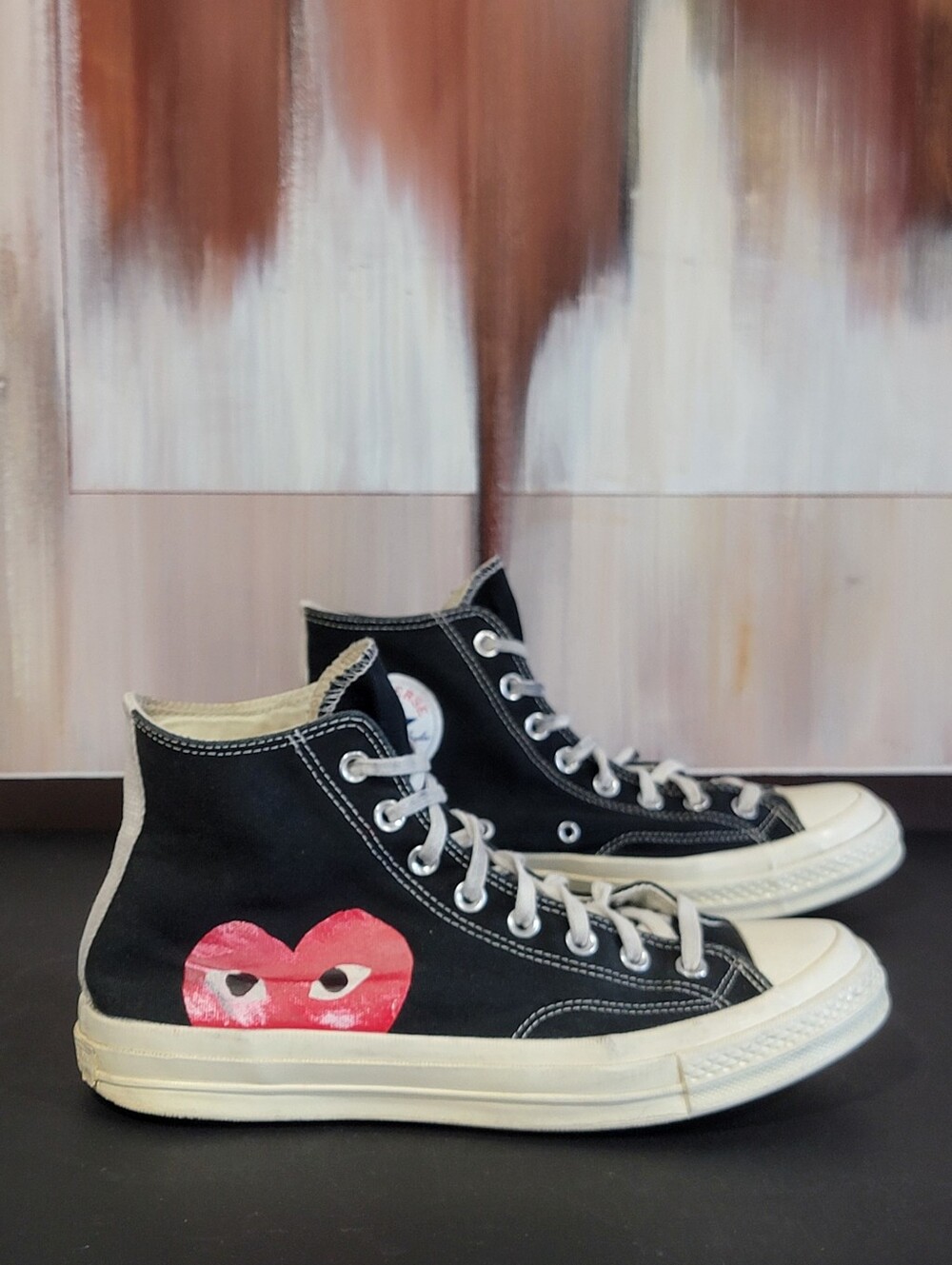 Converse All Star High CDG M 9 W 11 Black Comme des Garcons Play Unisex